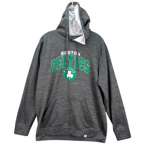 Boston Celtics Fan Gear NBA Basketball Hooded Sweatshirt‎ Athletic Grey Mens L